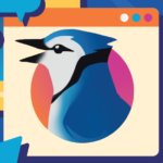 Blue Jay (Cyanocitta cristata) on the front of the game box