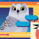 Snowy Owl (Bubo scandiacus) on the front of the game box