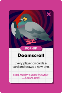 Rock Pigeon (Columba livia) on the Pop-Up card, "Doomscroll"