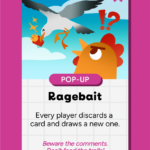 American Herring Gull (Larus argentatus) and Chicken (Gallus gallus domesticus) on the Pop-Up card, "Ragebait"