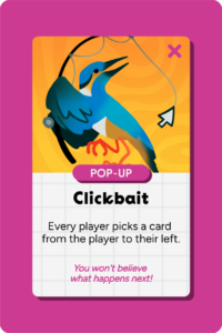 Azure Kingfisher (Ceyx azureus) on the Pop-Up card, "Clickbait"