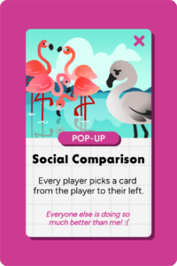 American Flamingo (Phoenicopterus ruber) on the Pop-Up card, "Social Comparison"