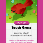 Northern Cardinal (Cardinalis cardinalis) on the Pop-Up card, "Touch Grass"