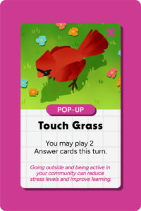 Northern Cardinal (Cardinalis cardinalis) on the Pop-Up card, "Touch Grass"