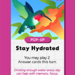 Ruby-throated Humminbird (Archilochus colubris) on the Pop-Up card, "Stay Hydrated"