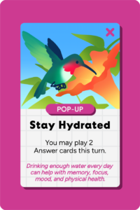 Ruby-throated Humminbird (Archilochus colubris) on the Pop-Up card, "Stay Hydrated"
